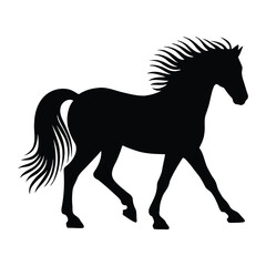 horse side silhouettes vector illustration