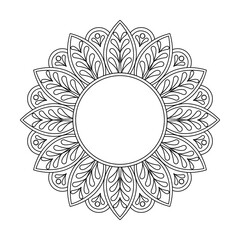 Traditional Sacred Symbols Mandala Coloring Book Page