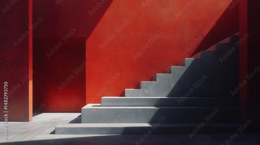 Aufkleber minimalist scene with bold overlay shadows, where light and shadow create a captivating composition, emphasizing clean lines and smooth surfaces -