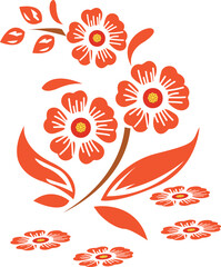 Floral Elegance: Stylized Red Blossom Art

