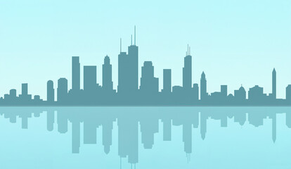 Fototapeta premium Silhouette of the urban skyline