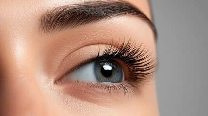 Obraz premium Close-up of beautiful eye with long lashes