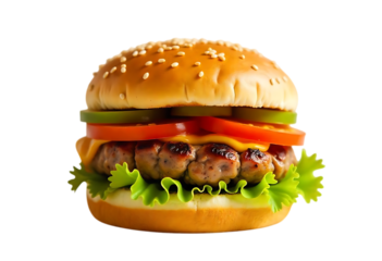 Juicy Cheeseburger A Delicious Grilled Patty with Toppings