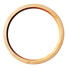 Wooden Circle Frame Isolated on Transparent Background