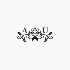 AU Initials Wedding Logo Vector Art  Icons  and Graphics