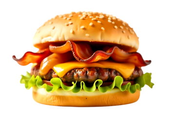 Juicy Bacon Cheeseburger A Delicious Food Photography Image