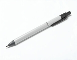 A silver pen, a business tool for writing a signature in black ink on white paper