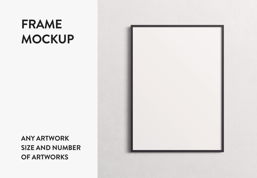 Frame Print Canvas Any Size Interior Wall Art Poster Room Mockup Template