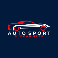 Sport car line art logo design icon vector