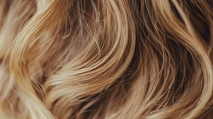 Fototapeta premium Close-up of flowing blonde hair with subtle highlights and soft,