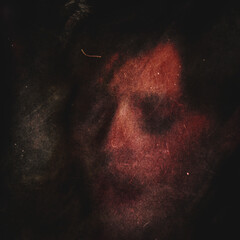 Scary horror woman, grunge spooky halloween wallpaper 