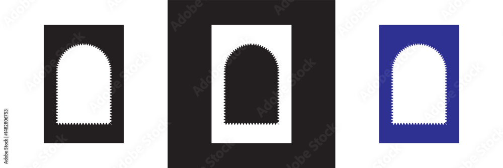 Poster wavy frames with scallop borders. abstract frame boxes on cute groovy patterns. vector illustration.
