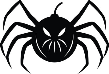 pumpkin with spider legs vector icon.