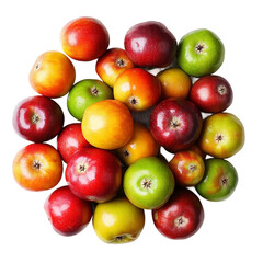  colorful apples, red green and yellow fruit, isolated on white background, clipping path, full depth of field