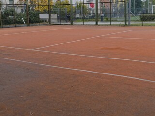 detail of a tennis court in the outskirts of La Spezia