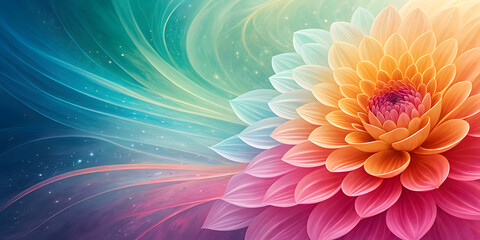 Obraz premium A Colorful Artistic Floral Flower and Dreamy Background