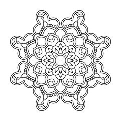 Hypnotic Lotus Spiral Mandala for Coloring Book Page