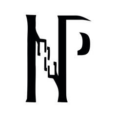 Np logo design template.	