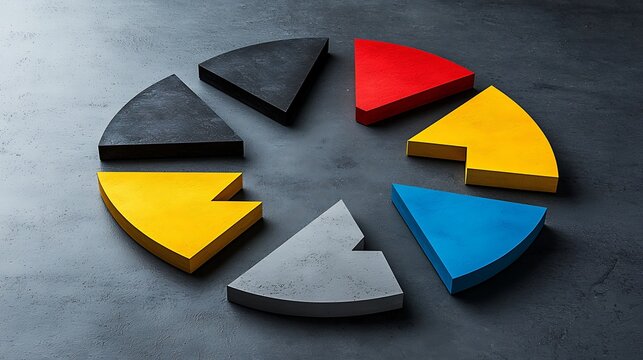 Colorful segmented circle graphic design