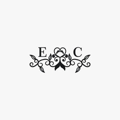 EC Initials Wedding Logo Vector Art  Icons  and Graphics
