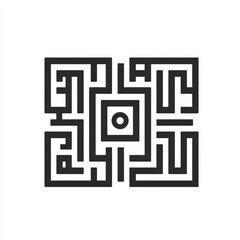 Intricate Black and White Geometric Maze Design for Creative Projects
