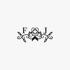 FJ Initials Wedding Logo Vector Art  Icons  and Graphics