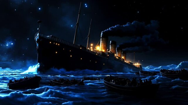 A large ship in the middle of a body of water at night