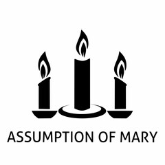 Obraz premium Vector Design Illustration, with candles suitable for Background, Poster, Banner, Advertisement, Greeting Card of Ascension of Mary