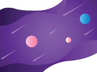 Cartoon universe background purple gradient universe starry sky vector background