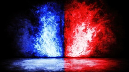 Fiery blue and red abstract backdrop