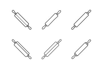 rolling pin line art vector illustration
