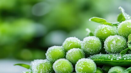 Frozen peas close-up