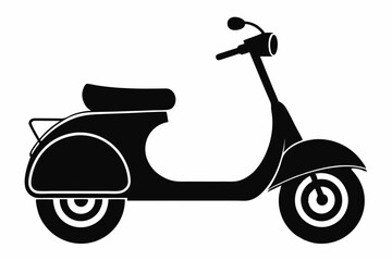 scooter silhouette line art vector illustration with a white background © pipp99