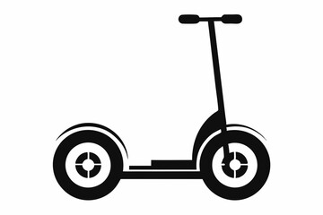 segway silhouette line art vector illustration with a white background