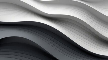 Obraz premium 3D Wave Pattern in Soft Monochrome Tone with Modern Abstract Texture
