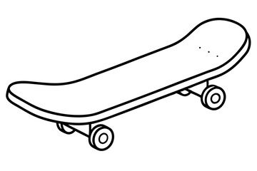 skateboard silhouette line art vector illustration with a white background