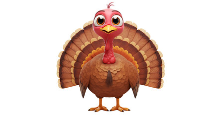 Cheerful cartoon turkey character