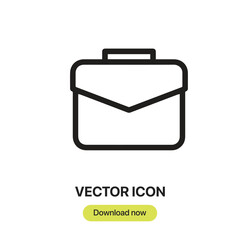 Briefcase icon vector. Linear-style sign for mobile concept and web design. Briefcase symbol illustration. Pixel vector graphics - Vector.