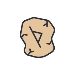 Isolated Ancient Rune Stone Symbol On Transparent Background