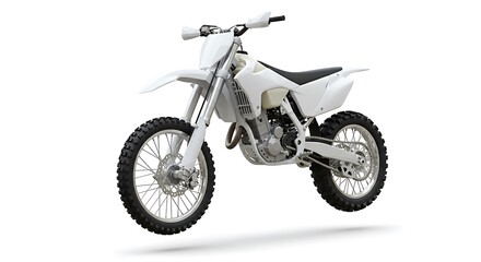 Obraz premium Standing Motorcycle Detailed View on Isolated White Background