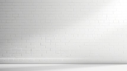 Fototapeta premium Clean White Brick Wall with Slight Texture and Soft Shadows for Minimalist Architectural Background
