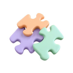 Fototapeta premium Pastel Puzzle Pieces: Interlocking Concept for Solutions and Teamwork Design