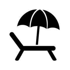 Beach Chair with Umbrella Icon.eps