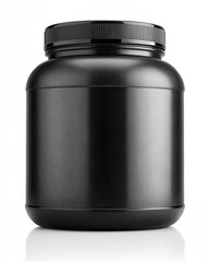 Black Plastic Supplement Container Mockup Clean & Modern Design