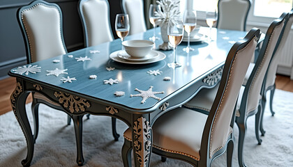 Winter's Tale: Furniture, dining table, Eleganza's Frozen Throne