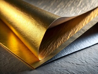 Golden & Gray Textured Paper Contrast - Abstract Background Stock Photo