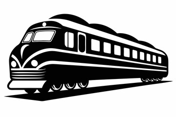 train silhouette line art vector illustration with a white background