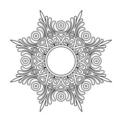 Timeless Persian Bloom Mandala Coloring Book Page