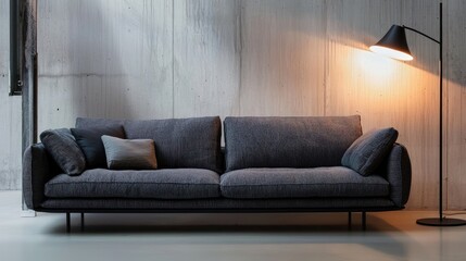 Modern Minimalist Gray Sofa Interior Design Inspiration