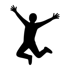 Jumping Person Silhouette – Representation of Energy, Excitement, and Joyful Movement